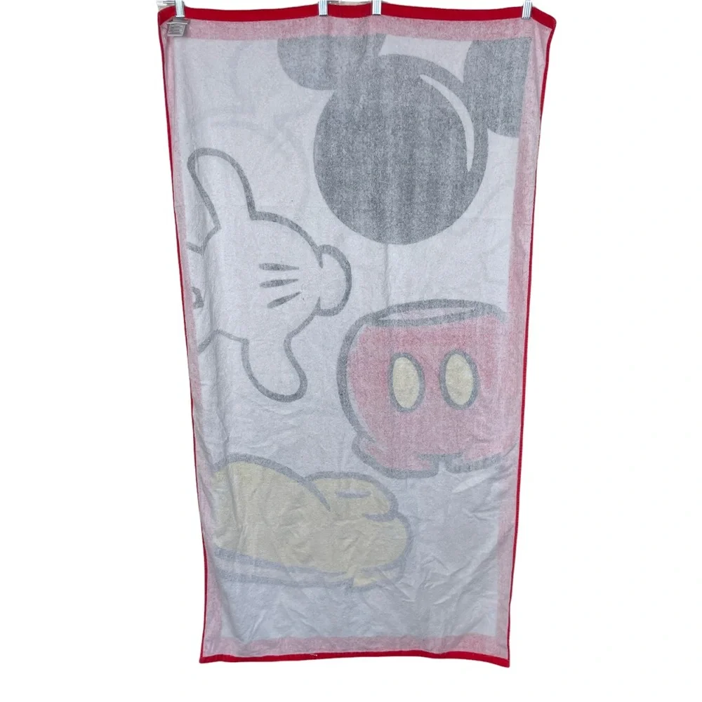 Disney Parks Mickey Mouse Large Size Beach Towel Super Soft 34”x64” Graphic Red